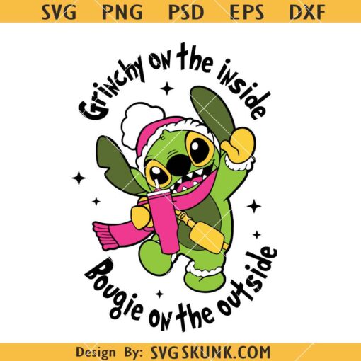 Grinch on the inside Bougie on the outside SVG, Bougie Grinch SVG, pink Grinch SVG      