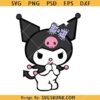 Halloween Kawaii Kitty with bow SVG, Cute black cat girl Svg, Cat with bow Svg, Halloween Girl Svg    