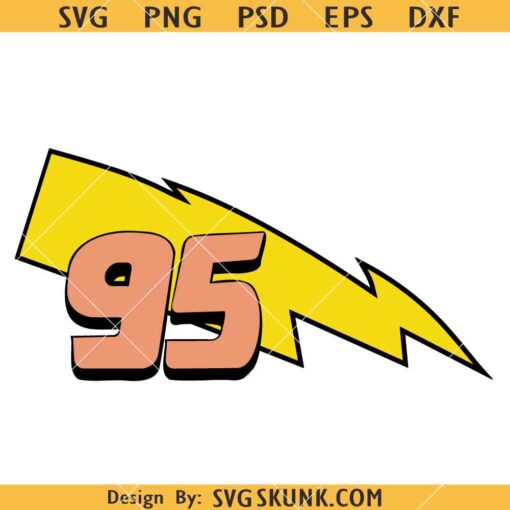 MCQueen 95 Logo SVG, Lightning McQueen Car 95 SVG    