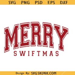 Merry Swiftmas Varsity Font SVG, Swiftmas SVG, Christmas Clipart SVG    