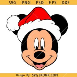 Mickey santa hat SVG, Mickey Christmas Santa Hat SVG, Disney Christmas SVG     