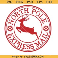 North Pole Express Mail SVG, Christmas Stamp Svg, Mail SVG     