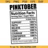 Pink October Nutrition Facts SVG, Cancer Nutrition Facts SVG, Pink Cancer SVG  