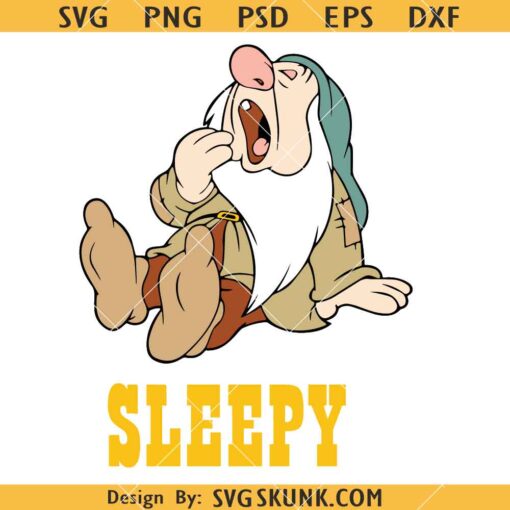 Sleepy dwarf SVG, Sleepy Dwarf Face Svg, Sleepy Dwarf Head Svg, Snow Shite Svg   