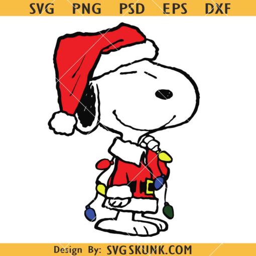 Snoopy Christmas lights SVG, Christmas Svg, Friends Christmas Svg      