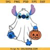 Stitch Ghost with Pumpkin SVG, Halloween Disney Stitch SVG, Stitch With Pumpkin SVG