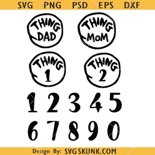 Thing 1 Thing 2 SVG, Dr Seuss SVG, Funny School SVG   
