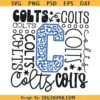 Colts Typography Svg, Colts svg, Colts cheer svg, Team Spirit svg, School shirt SVG     