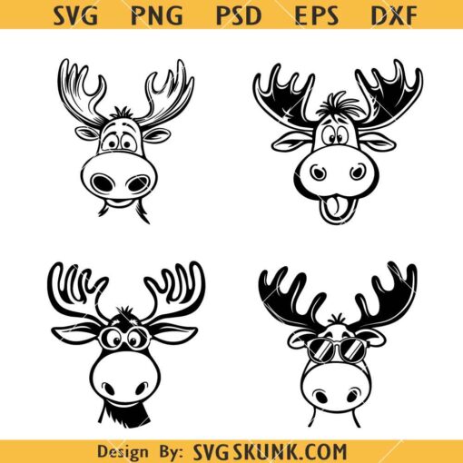 Moose svg, Moose Head Bundle svg, Moose Silhouette SVG   