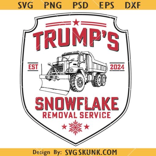 Trump's Snowflake Removal Service 2024 SVG, Funny Trump Christmas Design SVG     