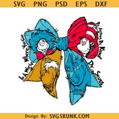 Coquette Dr.Seuss Day svg, Dr Seuss Coquette Bow SVG, Cat In The Hat SVG, Dr Seuss Day SVG