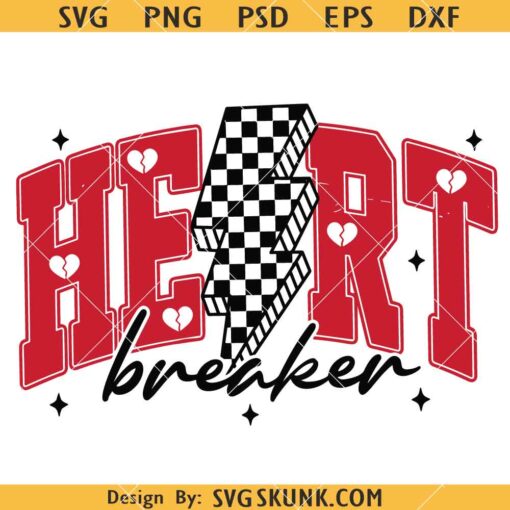 Heart breaker Checkered svg, Checkered Valentine SVG      