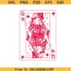 Queen Of Hearts Playing card svg, cute woman valentine svg, Poker Cards Queens svg