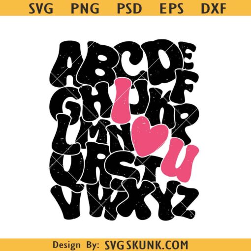Teacher Alphabet Valentine Svg, ABC I love you svg, teacher Valentine Day svg