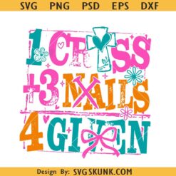 1 Cross 3 nails 4 Given svg, Christian Easter svg, Coquette Happy Easter svg