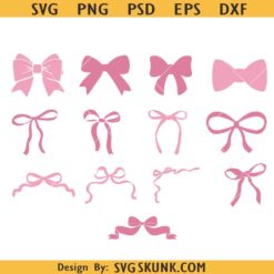 Boho Ribbon Svg Bundle, Coquette Bow Svg bundle, Hand Draw Bow Clipart