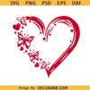 Butterfly heart SVG, Valentines Day Shirt SVG, Butterflies Love pattern Svg