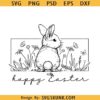 Floral Bunny SVG, Happy Easter sign svg png, Easter shirt svg, Floral Easter bunny svg