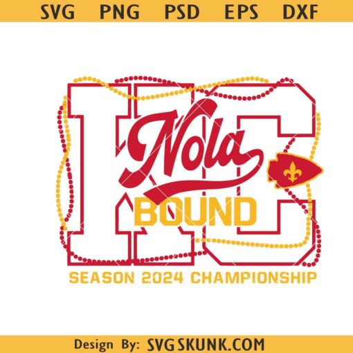 KC Nola Bound SVG PNG, KC afc champs svg, KC champs svg, KC Chiefs 3 peat svg, Kelce Mahomes svg
