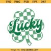 Lucky checkered clover SVG, St Patricks Checkered Clover svg, Lucky charm svg