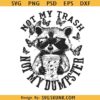 Not My Trash Not My Dumpster PNG SVG, Funny Raccoon svg, Iced Coffee png, Snarky Shirt svg
