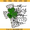 Not lucky simply blessed svg, St. Patrick's Day Coquette svg, Christian St. Patrick's Png, Romans 4:7-8 Bible Verse svg