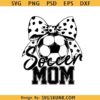Soccer Mom Polka Dot Bow SVG, soccer bow SVG, Soccer mom SVG PNG
