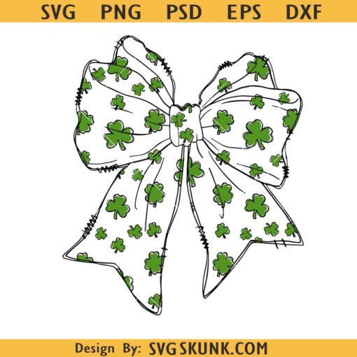 St Patrick's Coquette Bow svg, Clover Png Irish Coquette Png Retro St Patricks Day svg