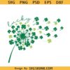 St Patricks Day Lucky Dandelion SVG, Lucky clover svg