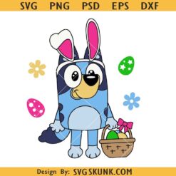 Easter Bunny Bluey Svg, Bluey With Bunny Ears Svg, Bluey Easter Svg, Bluey Cartoon Svg
