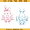 Easter Bunny split SVG, Easter bunny svg, bunny split svg, bunny face svg, name frame SVG, Easter monogram SVG