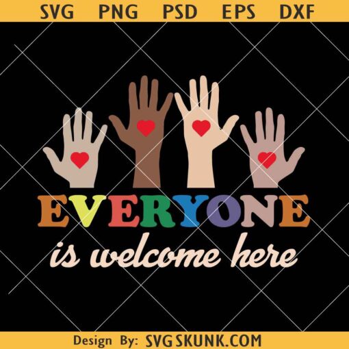Idaho Teacher Everyone Is Welcome Here svg, Fist Hand Support SVG, Idaho Teacher svg