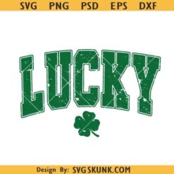 Lucky Varsity svg, Lucky varsity letters svg, Lucky distressed svg, Lucky St Patricks Day Svg