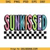 Checkered Neon Sunkissed PNG, Sunkissed PNG SVG, checkered sunkissed svg png, Vacation Png