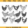 Chickens bundle svg, Chicken SVG bundle svg, Chicken clipart, Chicken PNG bundle