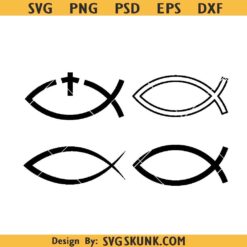 Christian fish SVG, Christian fish symbol SVG, Christian Fish Svg Bundle, Jesus Fish Svg, Ichthys Svg