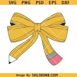 Coquette Teacher Pencil Bow SVG, Coquette Teacher Svg, Coquette Pencil Bow svg, Pencil Bow Png svg