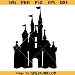 Disney castle SVG PNG, Mickey Minnie castle svg, princess castle svg, castle silhouette svg