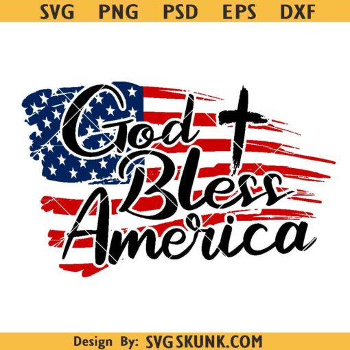 God Bless The America Flag svg, Patriotic USA Flag PNG svg, 4th of July svg