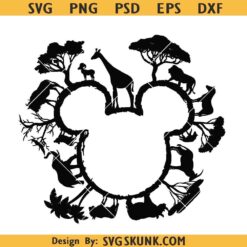 Mickey head Animal Kingdom Svg, Disney Safari animals svg, Disney Animal kingdom SVG