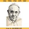 Pope Francis PNG SVG, Pope Francis Portrait PNG, RIP Pope Francis svg, Catholic Pope Francis svg