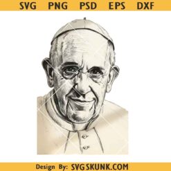 Pope Francis PNG SVG, Pope Francis Portrait PNG, RIP Pope Francis svg, Catholic Pope Francis svg