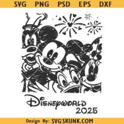 Retro Disney World 2025 SVG PNG, Disney vacation 2025 svg, retro Disneyworld SVG