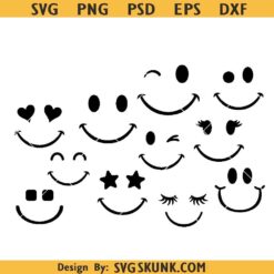Smiley Face SVG bundle, Emoji SVG Cut File for Cricut, Emoji Clip Art, Emoji Svg Cricut
