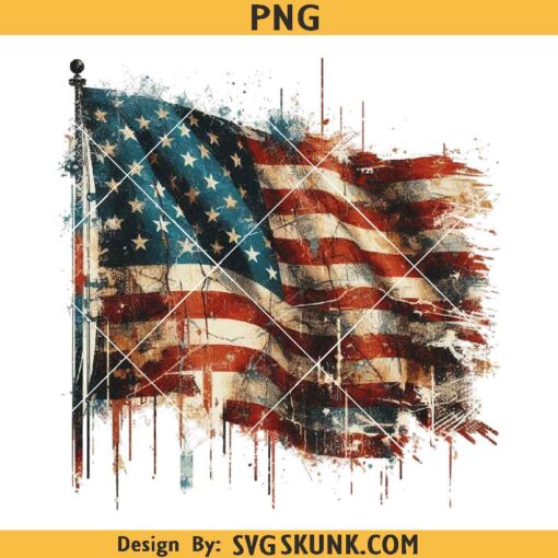 Vintage distressed American flag PNG, Tattered American Flag Png, distressed flag png