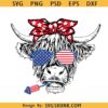 4th July Heifer SVG PNG, Patriotic Cow SVG, Retro Fourth of July Svg, Independence Day Cow SVG PNG