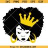 Afro black woman svg, Afro queen svg, African American svg, black queen SVG