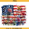 American Flag Floral PNG, Patriotic Wildflower USA flag PNG, flag Sublimation, 4th Of July flag png