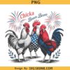Patriotic rooster png, Chicka Boom Boom Png, Retro Chicken 4th Of July Png, USA Chick Png