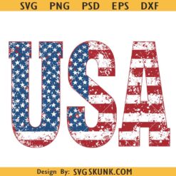 Distressed USA Svg Png, USA word design, Retro USA Png, 4th Of July PNG, 4th Of July Sublimation